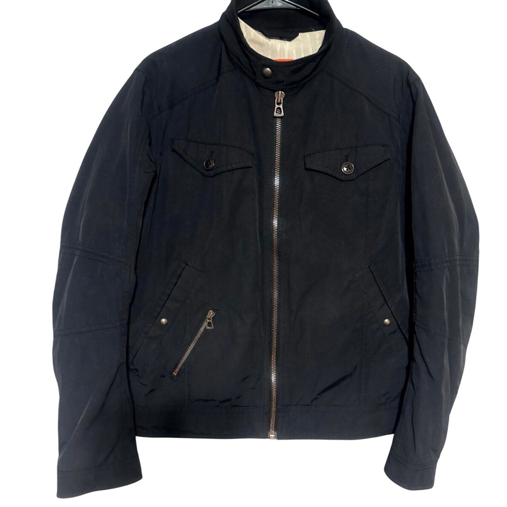 Hugo Boss Orange‎ Men's Black Urban Stylish Utility Moto Jacket SZ 40R Medium